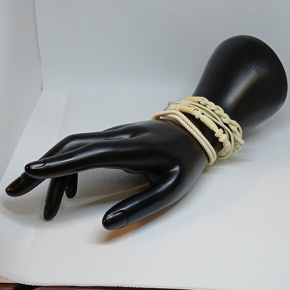 NWOT Set of 4 Cream Adjustable Braided String Bracelets Jewelry Accessories #12 - Picture 4 of 10